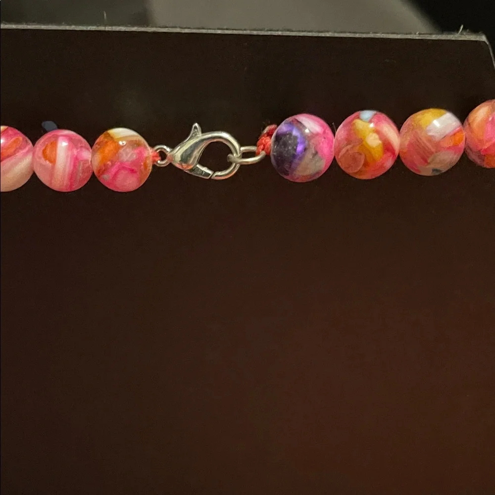 Hand Crafted Multicolor Beaded Necklace - Picture 3 of 5